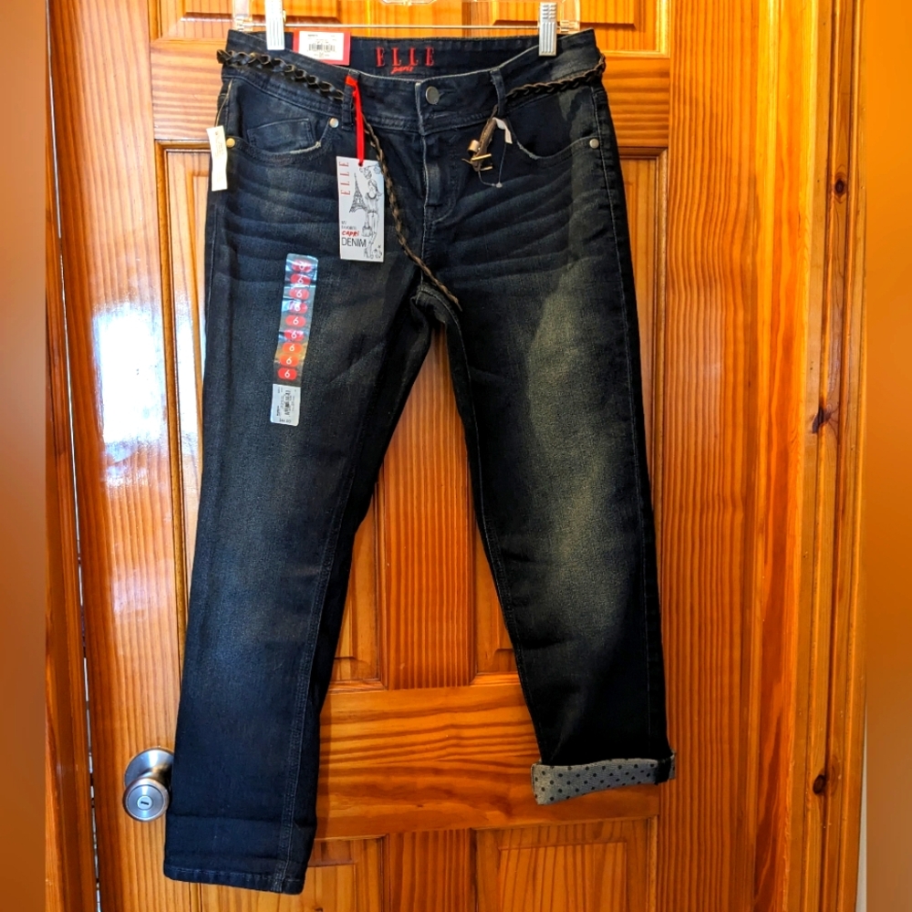 🆕 ELLE, roll cuff Capri, NEW with tags, sz 6